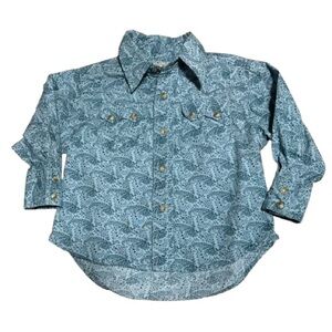 Wrangler Teal Paisley Button-Up Shirt